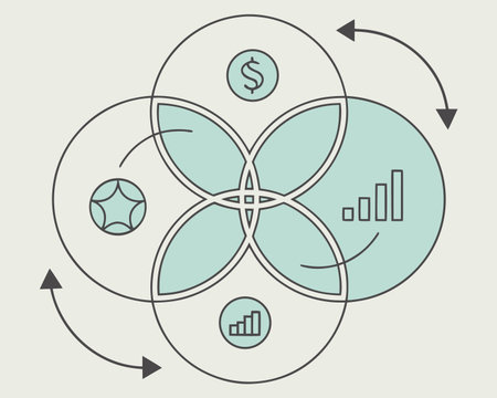 Circle diagram with icons. Infographic elements. Vector illustration.のイラスト素材