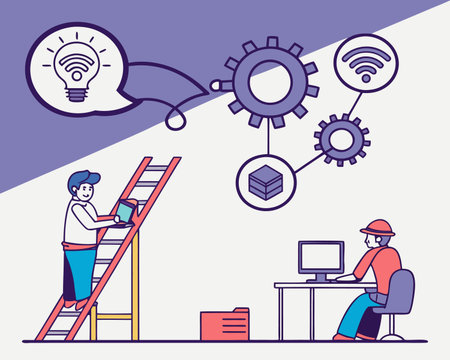 Smart factory concept with icons design, vector illustration 10 eps graphic.のイラスト素材