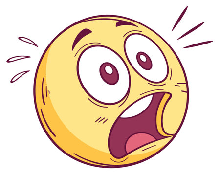 Surprised emoticon icon. Cartoon illustration of surprised emoticon vector icon for webのイラスト素材