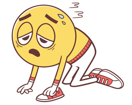 Illustration of a Crying Emoticon with Sneakers and Shoesのイラスト素材