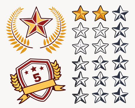 Star icon set. Vector illustration of a star icon set for web designのイラスト素材