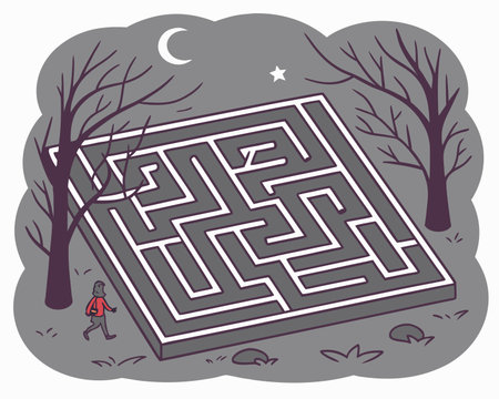 Maze game for kids. Find right way. Vector illustration.のイラスト素材