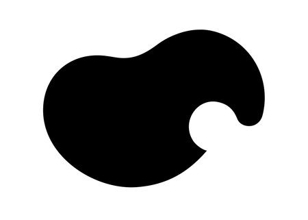 Black abstract shape on white background. Vector illustration. Eps 10.のイラスト素材