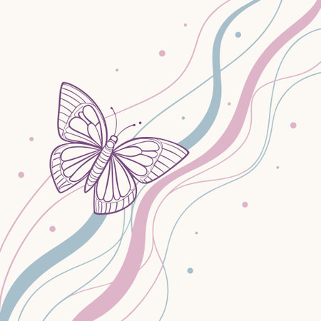 Butterfly on abstract background. Vector illustration for your design.のイラスト素材