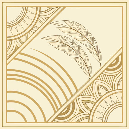 Vintage ornate background with golden ornament. Template frame design for greeting card, wedding invitation, save the date card.のイラスト素材