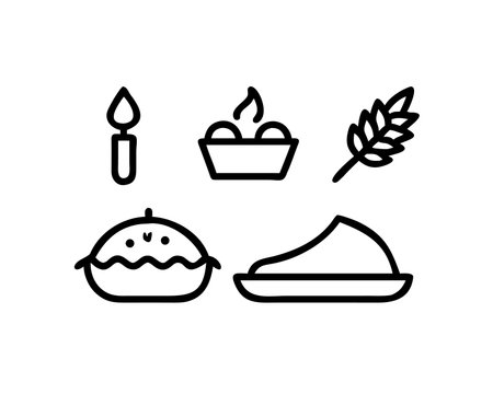 Diwali festival line icon, concept illustration, outline symbol, vector sign, linear symbol.のイラスト素材