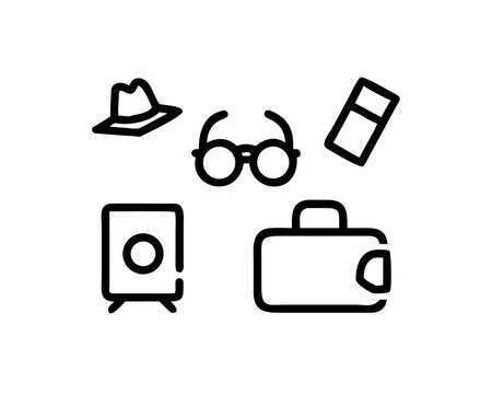 Travel icon, concept illustration, outline symbol, vector sign, linear symbol.のイラスト素材