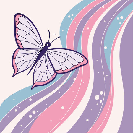 butterfly design over pink  background vector illustration eps10のイラスト素材