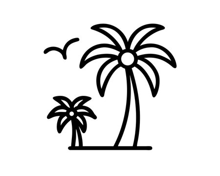 Palm tree line icon, concept illustration, outline symbol, vector sign, linear symbol.のイラスト素材