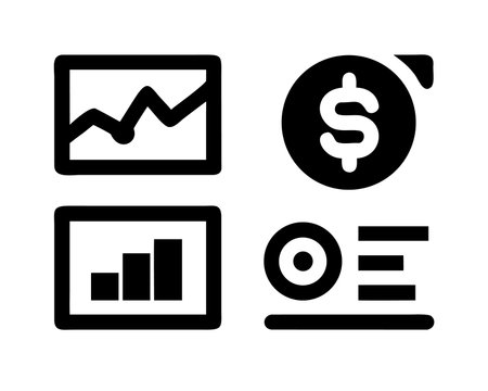 Set of icons for business and finance on a white background. Vector illustrationのイラスト素材