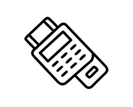 Dataphone icon vector. A thin line sign. Isolated contour symbol illustrationのイラスト素材