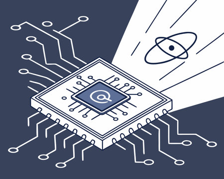 Microchip concept with icon design, vector illustration 10 eps graphic.