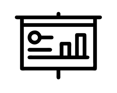 Presentation Board Icon Vector. Outline Presentation Board Sign. Isolated Contour Symbol Illustrationのイラスト素材