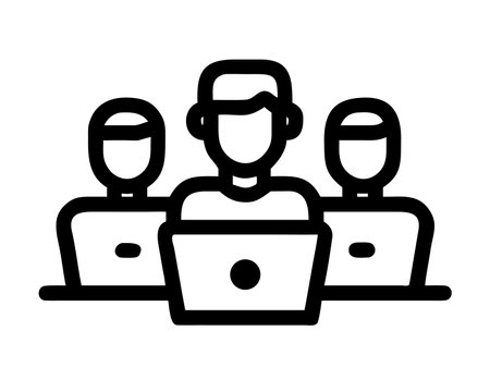 Team Work Icon Vector. Outline Team Work Sign. Isolated Contour Symbol Illustrationのイラスト素材