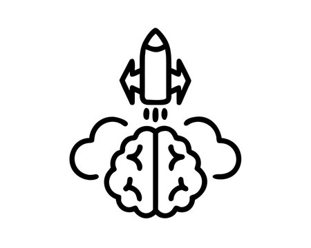 Brainstorm icon vector. A thin line sign. Isolated contour symbol illustrationのイラスト素材