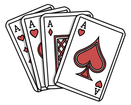 Playing cards isolated on a white background. Vector illustration of playing cards.