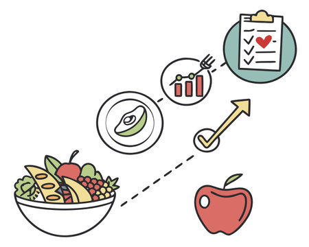 Healthy food and dieting concept. Vector illustration in flat styleのイラスト素材