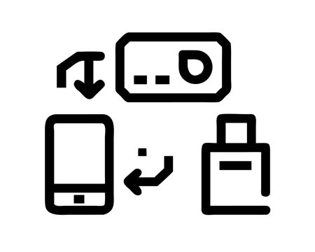 Mobile Payment Icon Vector. Outline Mobile Payment Sign. Isolated Contour Symbol Illustrationのイラスト素材