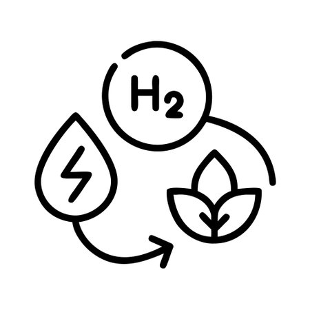H2O formula icon vector. A thin line sign. Isolated contour symbol illustrationのイラスト素材