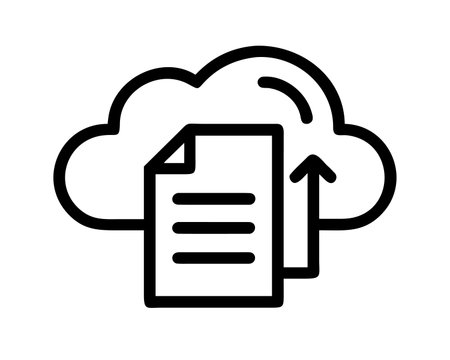 Cloud storage icon vector. A thin line sign. Isolated contour symbol illustrationのイラスト素材