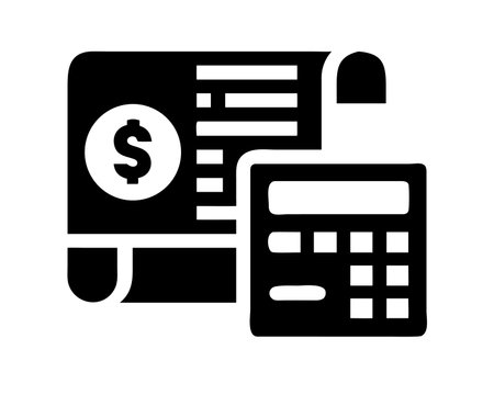 Accounting report black icon, concept illustration, vector flat symbol, glyph sign.のイラスト素材