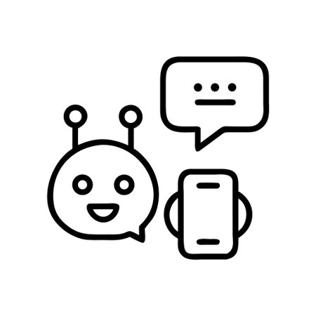 Chatbot line icon, concept illustration, outline symbol, vector sign, linear symbol.のイラスト素材