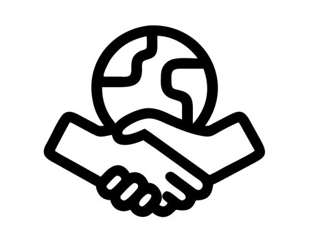 Handshake Icon Vector. Outline Handshake Sign. Isolated Contour Symbol Illustrationのイラスト素材