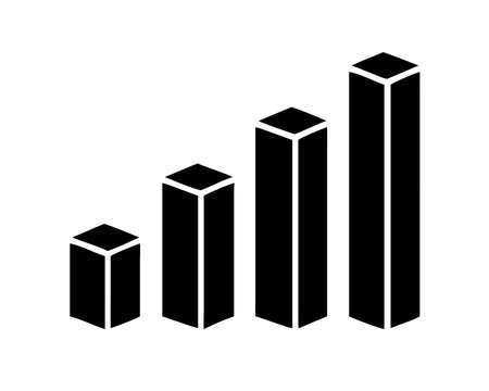 Bar chart icon. Trendy flat style for graphic design, web-site.