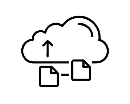 Cloud storage line icon, concept illustration, outline symbol, vector sign, linear symbol.のイラスト素材