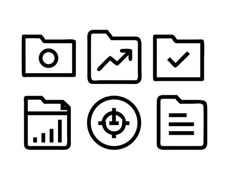 Folder icon vector set. A thin line sign. Isolated contour symbol illustrationのイラスト素材