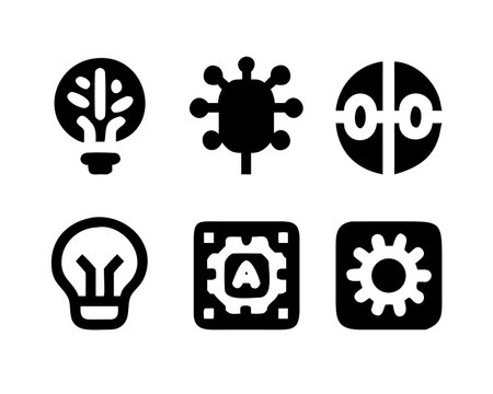 Set of light bulb icons. Black on white. Vector illustration.のイラスト素材