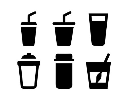 Set of smoothie icons. Vector illustration in black and white.のイラスト素材