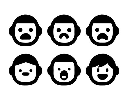 Face emotion icon vector set. Facial expression illustration sign collection.のイラスト素材