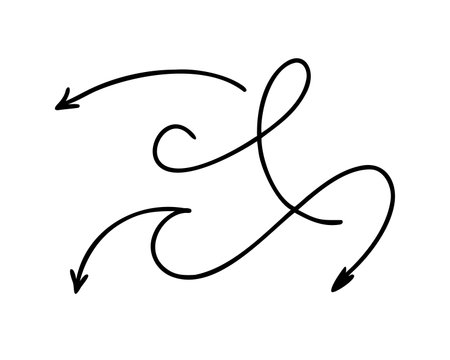 Vector hand drawn arrow set. Hand drawn illustration. Vector sketch.のイラスト素材