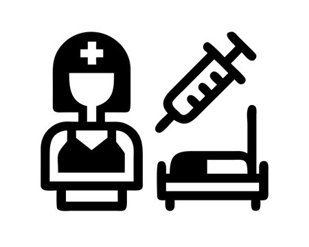 Nurse icon vector. A thin line sign. Isolated contour symbol illustrationのイラスト素材