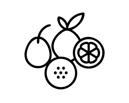 Fruits line icon, concept illustration, outline symbol, vector sign, linear symbol.のイラスト素材