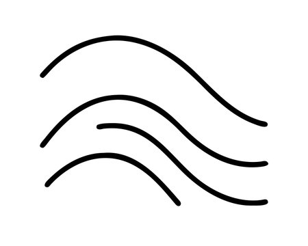 Waves line icon, concept illustration, outline symbol, vector sign, linear symbol.のイラスト素材