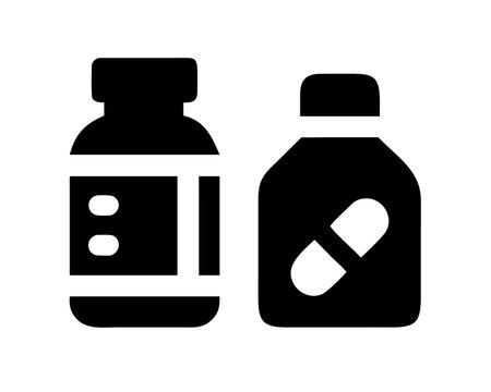 Pills bottle icon, vector illustration flat style design. EPS10のイラスト素材