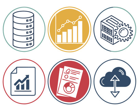data analytics icons set, vector illustration eps10 graphic design elementのイラスト素材