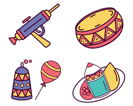 set of icons on the theme of Mexican culture, vector illustration.のイラスト素材