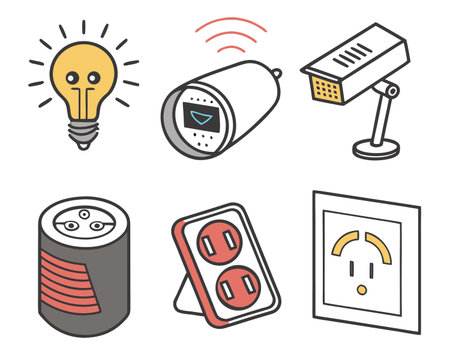 Electricity icon set. Outline illustration of electricity vector icons for web designのイラスト素材