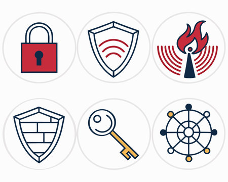 security icons set, flat design, vector illustration eps10 graphicのイラスト素材