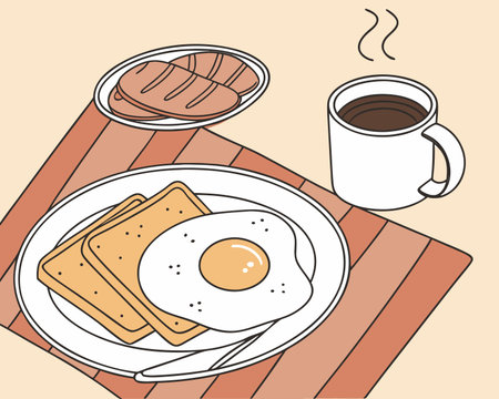 Breakfast concept with icon design, vector illustration 10 eps graphic.のイラスト素材