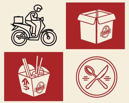 Food delivery design over beige background, vector illustration eps10のイラスト素材