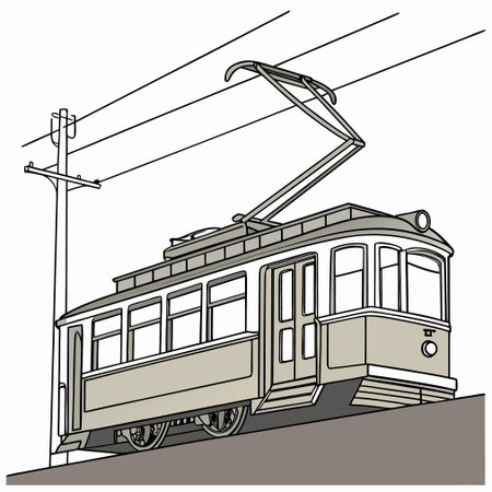 Tram on a white background. Vector illustration. Eps 10.のイラスト素材