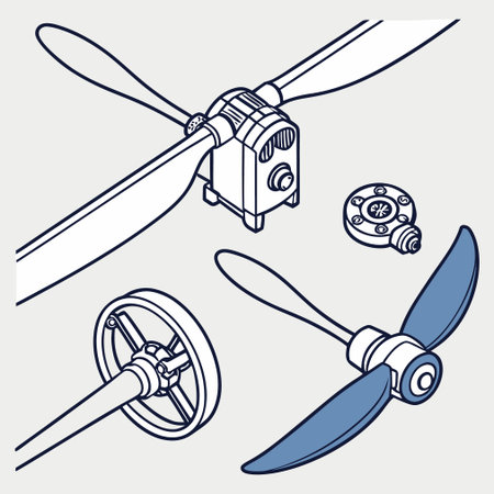 Set of propellers. Vector illustration in doodle style.のイラスト素材