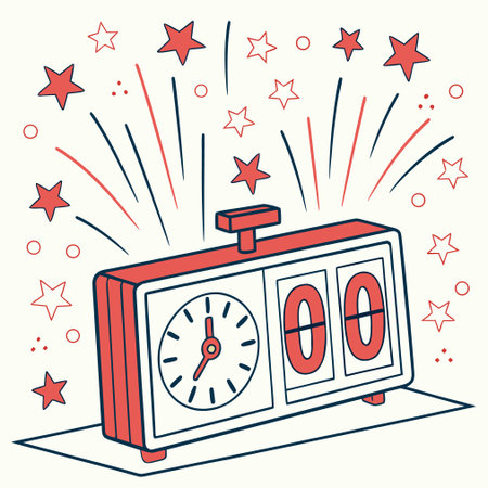 Retro alarm clock. Vector illustration in doodle style.のイラスト素材