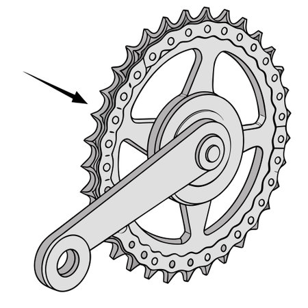 Bike chain and cogwheel on white background. Vector illustration.のイラスト素材