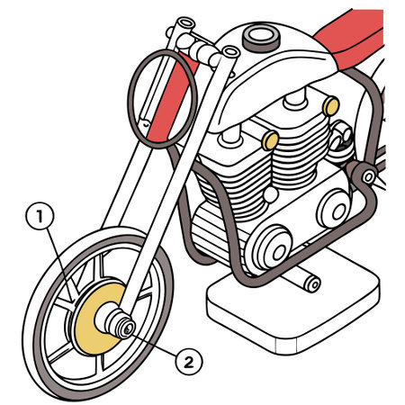 Motorcycle engine. Vector illustration of a motorcycle on white background.のイラスト素材