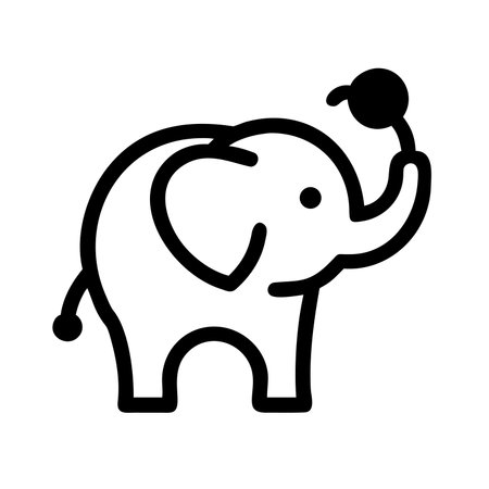 Elephant Icon Vector. Outline Elephant Sign. Isolated Contour Symbol Illustrationのイラスト素材